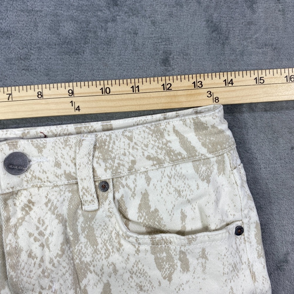 Womens Mini Skirt Beige Snake Skin Pattern Raw Hem Size 26 Pocket Stretch Cotton - Picture 5 of 7
